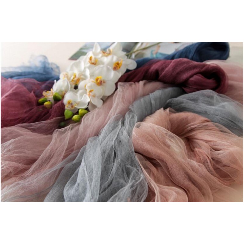 Soft Silk Scarves Gray Pink Woman Fashion Scarf 